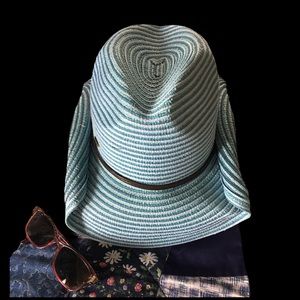 Striped Blue and White Women's Sun Hat